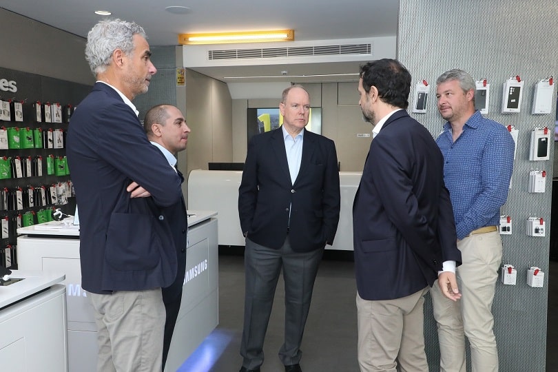 Epic's CEO Thanos Chronopoulos / HSH Prince Albert II of Monaco / Monaco Telecom CEO Martin Peronnet