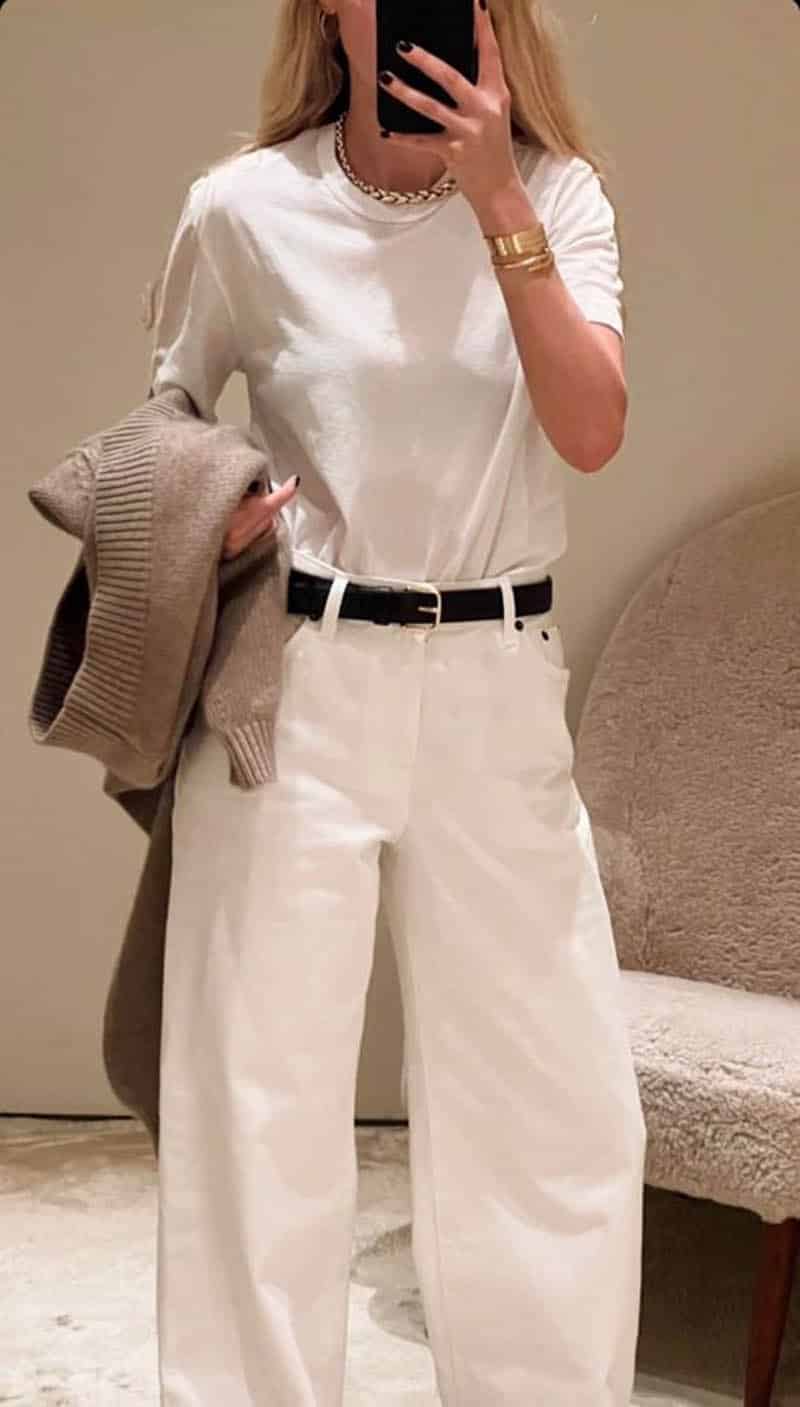 fashion plain white t
