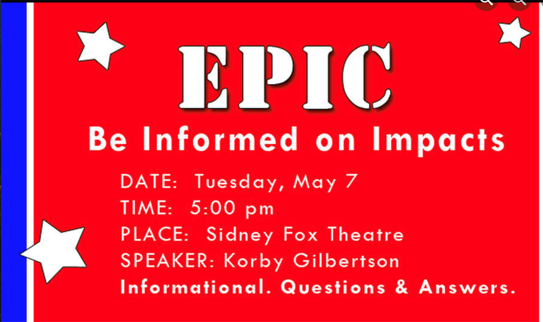 'EPIC: Be informed on its impacts' scheduled for May 7 in Sidney