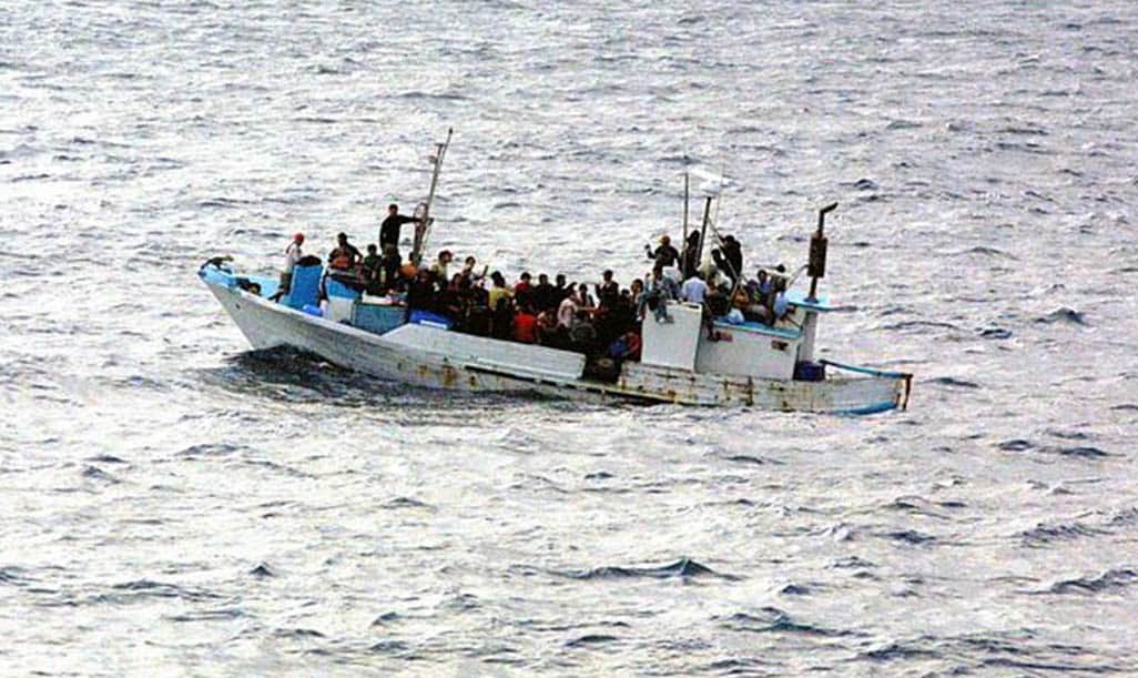 Officers spot migrant boat off the coast of Cape Greco