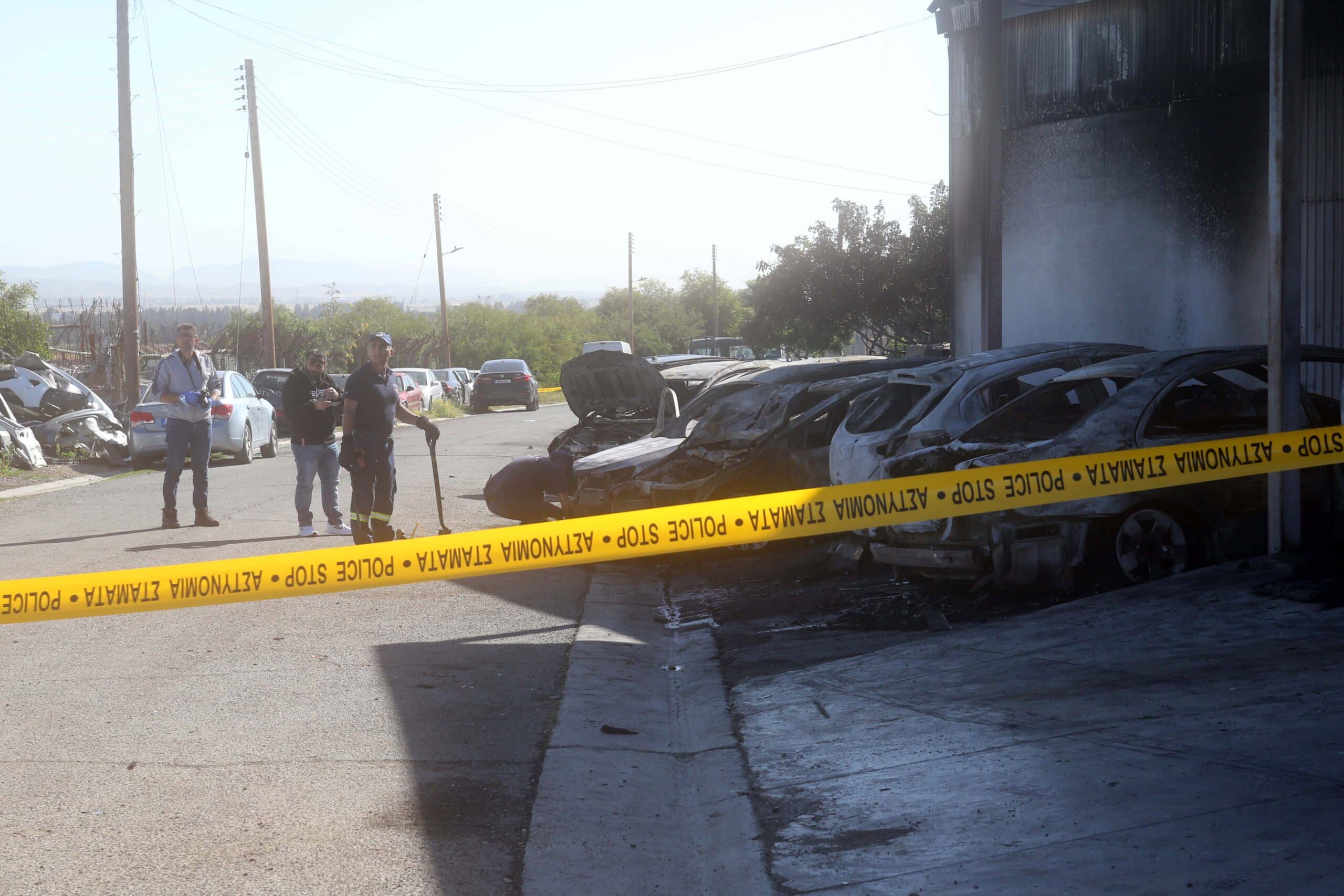 Twelve vehicles damaged in blaze