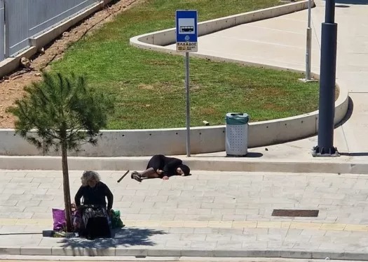 Paphos Municipality issues rebuttal after viral picture of woman lying at unsheltered bus stop